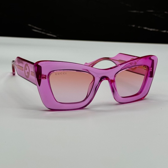 NEW GG1552S 003 GUCCI PINK BUTTERFLY WOMEN SUNGLASSES GUCCI - Picture 6 of 14
